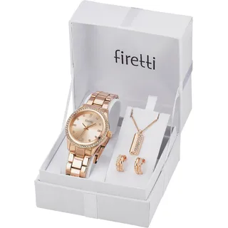 Firetti Quarzuhr Armbanduhr, Damenuhr, Glassteine, ideal auch als Geschenk, rosegold