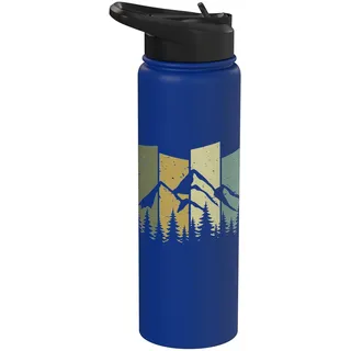 Alpen Berge Wald Bergsteiger Natur Stainless Steel Insulated Water Bottle