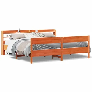 vidaXL Massivholzbett ohne Matratze Wachsbraun 200x200 Kiefernholz - Braun