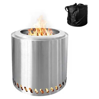 Rauchfreie Feuerschale aus Edelstahl, 38 cm