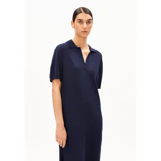 FEINSTRICK-POLOKLEID |  Bio-Baumwoll-Mix - blau (XS)