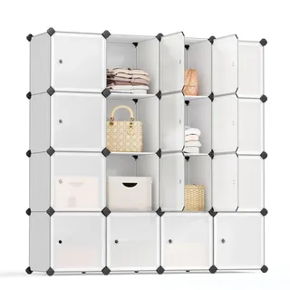 Songmics Schuhregal 16 Würfel 40 x 40 x 40 cm Weiß