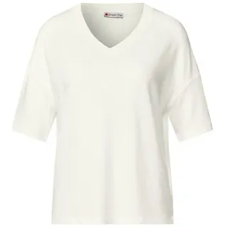 STREET ONE Damen Strick-Look V-Neck T-Shirt