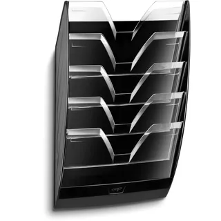 CEP 1001540011 Wandprospekthalter 5 Fächer 154, schwarz/glasklar