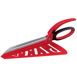 Pizzaschneider mit Servierfläche - Rot