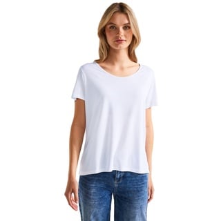 STREET ONE Damen A320124 T-Shirt Sommershirt, White, 34