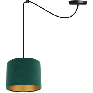 Light-Home Milan Spider Hängelampe - Hängeleuchte in Spinnenform - Deckenlampe – Spinne Lampe mit 1 Kopf - Hängeleuchte aus Metall und Stoff - E27 - Grün und Gold