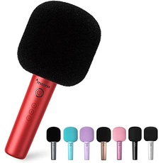 Maono Karaoke Mikrofon Bluetooth, MKP100 Tragbares 3 in 1 Drahtlos Karaoke Mikrofone für Kinder Erwachsener mit 8 Magie Klang/Audio/Recorder für KTV Home Party, für YouTube/Smule(Rot)