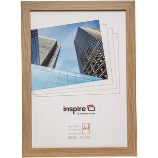 Hampton Frames | Poster-Bilderrahmen SORBONNE | A4 21x29,7cm, braun, Holzoptik, Acrylglas | Wandmontage & freistehend, Befestigungsclips | Für Fotos & Urkunden