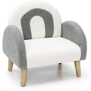 Costway Kindersofa 51cm Grau , Holz , 42x51x51 cm , Babymöbel & Kindermöbel, Kinderzimmer & Jugendzimmer