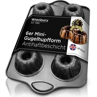 Wrenbury Mini-Gugelhupfform 6er – Karbonstahl, PFAS-freie Antihaftbeschichtung, backofen- & spülmaschinengeeignet