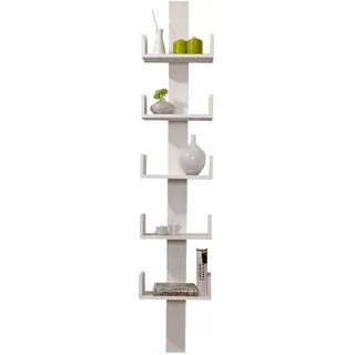 TICAA Kinderregal Pepe 35 x 180 cm Kiefer massiv weiß lackiert