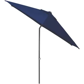 Kettler Sonnenschirm , Anthrazit, Blau , Textil , 360° drehbar, höhenverstellbar, lichtecht, Knickgelenk, regenabweisend, rostfrei, stabile Strebegelenke, U-Profil-Streben, UV-beständig, wetterfest, mit Belüftung, geeignet für Balkon , Sonnenschutz, Sonnenschirme