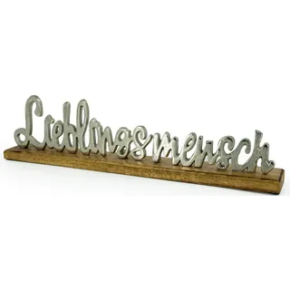 NOOR LIVING Deko-Schriftzug »Lieblingsmensch« aus Holz und Aluminium, beige