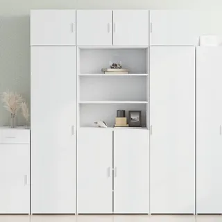 vidaXL Highboard Weiß 80x42,5x185 cm Holzwerkstoff - Weiß