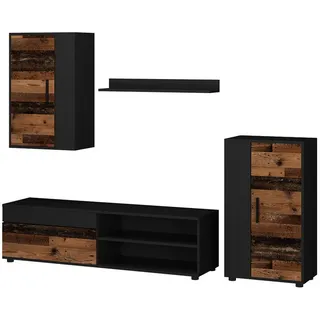 Vicco Wohnwand Berno Eiche rustikal 4-teiliges Set, Model 53279 - Braun