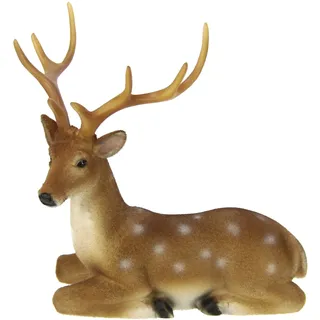 Flair Flower Hirsch Geweih Figur REH Hirschbock Rehkitz Bambi Hirschfigur Rotwild Figuren Tierfigur Gartenfigur Gartenstatue Weihnachtsdeko Wald Balkon Kunstfigur,706962N,Braun,18x19x11 cm