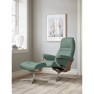 Stressless Relaxsessel mit Schlaffunktion Leder 79 x 103 x 73 cm Grün/Türkis