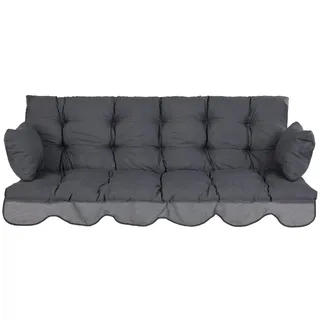 PATIO Hollywoodschaukel Auflage 170x50 Bankauflage grau Sitzkissen Rückenlehne Seitenkissen gesteppt Bora