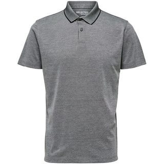 SELECTED HOMME Poloshirt »SLHLEROY COOLMAX SS POLO NOOS« SELECTED HOMME medium grey melange S