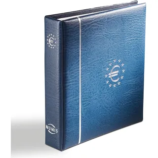 Leuchtturm 329334 Münzalbum Numis - Sammelalbum inkl. 7 Münz-Hüllen für 21 komplette Euro-Kursmünzensätze - blau