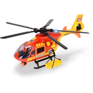 DICKIE Toys - Rettungs-Hubschrauber Airbus H145 (36 cm) - Spielzeug-Helikopter mit Aufzieh-Propeller, Licht, Sound & Zubehör - Kinderspielzeug ab 3 Jahre