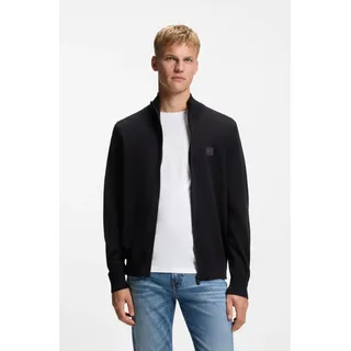 Boss Strickjacke BOSS ORANGE "Kanozip Full Zip Cardigan", Herren, Gr. XL, dunkelblau404, Feinstrick, Obermaterial: 95% Baumwolle, 5% Kaschmir, unifarben, regular fit hüftlang, Bündchen, Strickjacken Strickjacke, mit Reißverschluss