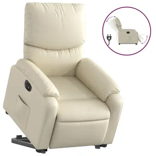 vidaXL Relaxsessel mit Aufstehhilfe Elektrisch Creme Kunstleder - Creme