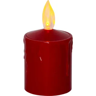 Star Trading LED Kerze Paula 12 cm rot
