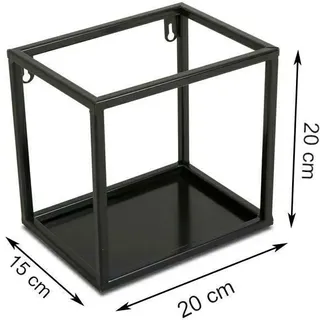 Wandregal Hängeregal Industrial schwarz Metallregal 20cm Deko Loft-Stil Draht