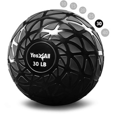 Yes4All AKNK Dynamische Slam Balls 13.6 kg, Schwarz, Medizinball für Kraft, Power und Training