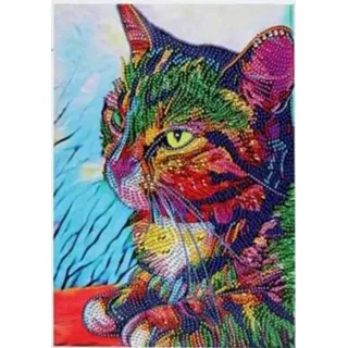 Diamant-Mosaik Mandala 7D Katze 40x30cm 1006615