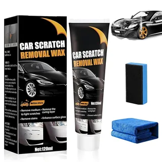 Kratzer Entferner Auto, Autokratzer Reparatur Paste Scratch Remover Wax, mit Schwamm und Tuch, entfernt Kratzer, Wirbel, Abrieb und Flecken, einfache Anwendung zu Hause