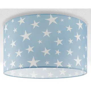 Paco Home Deckenleuchte »Capri 315« E27 Kinderlampe Deckenlampe Kinderzimmer Pendelleuchte Lampenschirm Stoff Rund Sterne Design 5 (Ø45,5 cm), Leuchtenart/Farbe:Deckenleuchte - Weiß