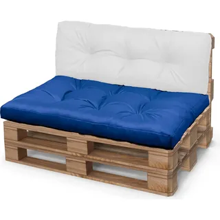 Palettenkissen 120x80 cm Blau – Wasserdicht & UV-beständig – Sitzkissen für Europaletten – Outdoor Gartenmöbel – - Blau