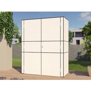 Bertilo Gartenschrank HPL Highboard 155 cm x 75 cm x 193 cm Weiß FSC®