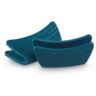 Le Creuset 2er-Set Griffschutz aus Silikon, Anpassungsfähig, Hitzebeständig bis 250°C, Deep Teal, 93010300642000