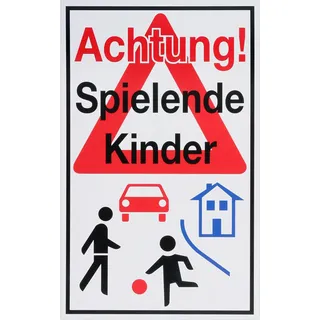 Metafranc Hinweisschild Achtung spielende Kinder 40 x 25 cm