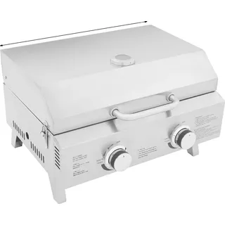 Gasgrill, tragbares Klappdesign, LPG-betrieben, Silber