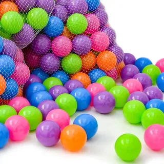 Littletom Bällebad-Bälle 100 Stück, Pastellfarben, 6 cm , Multicolor , Kunststoff , Rund , 6x6x6 cm , Spielzeug, Sonstiges Spielzeug