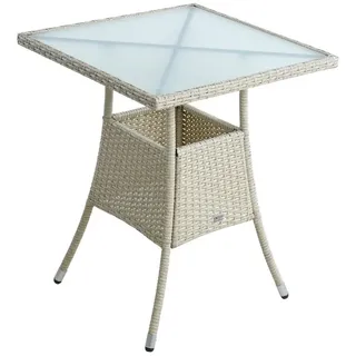 Estexo Polyrattan Balkontisch 60 x 60 x 73 cm beige