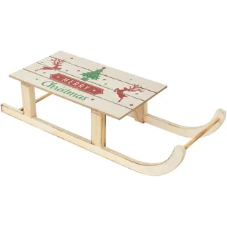 ECD-Germany Weihnacht Schlitten , Braun , Holz , 21x13.5x60 cm , Dekoration, Weihnachtsdekoration