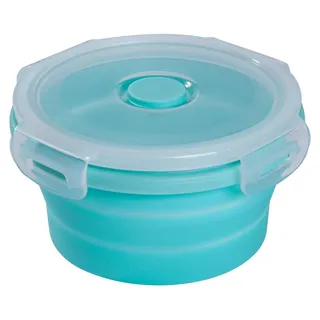 mixcover faltbare Frischhaltedose mit Deckel aus Silikon Brotdose Lunchbox Picknick Camping Schüssel platzsparend 350 ml grün - Grün