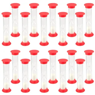 Sanduhr 1 Minute, Sanduhr 20 Stück, Rote Sanduhren Set, Bruchsicherer visueller Timer als Zahnputzuhr, Küchentimer, Eieruhr und Kurzzeitwecker für Küche, Haushalt, Schule und Büro