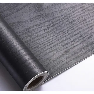 Arthome Klebefolie Rustikales Holzoptik Selbstklebende Tapete, 44cmx10m Schwarz Holz Papier, Dekoratives Vinyl für Möbel Küche Arbeitsplatte Schränke Möbel Tische Wand DIY Wandverkleidung