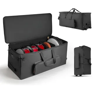 Vevor Schlagzeugtasche, Drummer Hardware Bag, 1010x510x440 mm, mit 6 herausnehmbaren Trennwänden, Rollen & 3 Außentaschen, wasserabweisend & gepolstert, sicherer Transport von Equipment & Instrumente