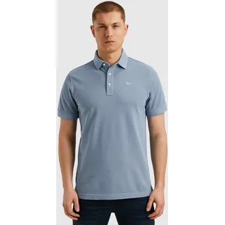 Poloshirt PME LEGEND, Herren, Gr. L, blau (ashleigh blau), Piqué, Obermaterial: 100% Baumwolle, unifarben, regular fit taillenbedeckt, Shirts Poloshirt, mit Logo Stickerei