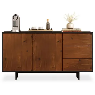 Idimex Sideboard 135 x 71 x 41 cm Schwarz / Kastanienfarben