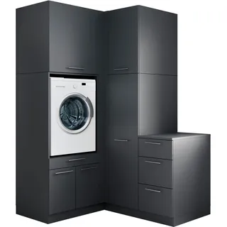 Laundreezy Mehrzweckschrank-Set "Laundreezy, 5-tlg. Mehrzweckschrank-Set B/H/T 150/238/68 cm" 5 Stk. tlg., anthrazit matt