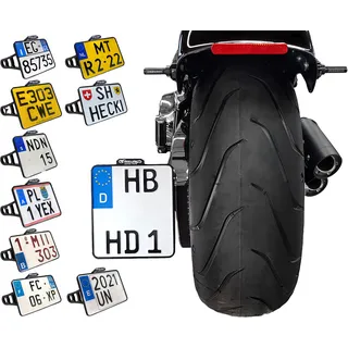 Heinz Bikes Side Mount, Kennzeichenträger - Schwarz - 220 x 200 mm